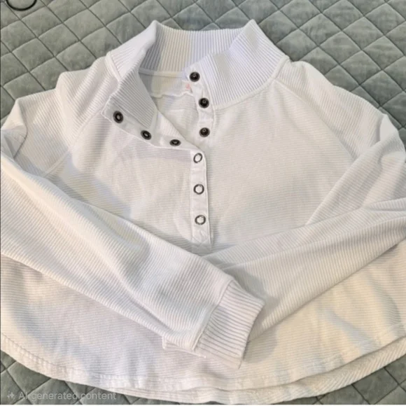 Free People So Fly Henley Button Layer Top small white - Picture 2 of 4